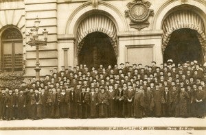 Class of 1912 in front of the Troy Music Hall.
