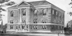 Rendering of the proposed gymnasium as it appeared in the 1912 Transit.