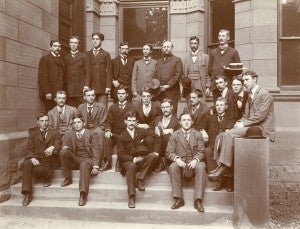 Class of 1893 : top row - Palmer C. Ricketts, 4th from left and President John H. Peck, 3rd from right