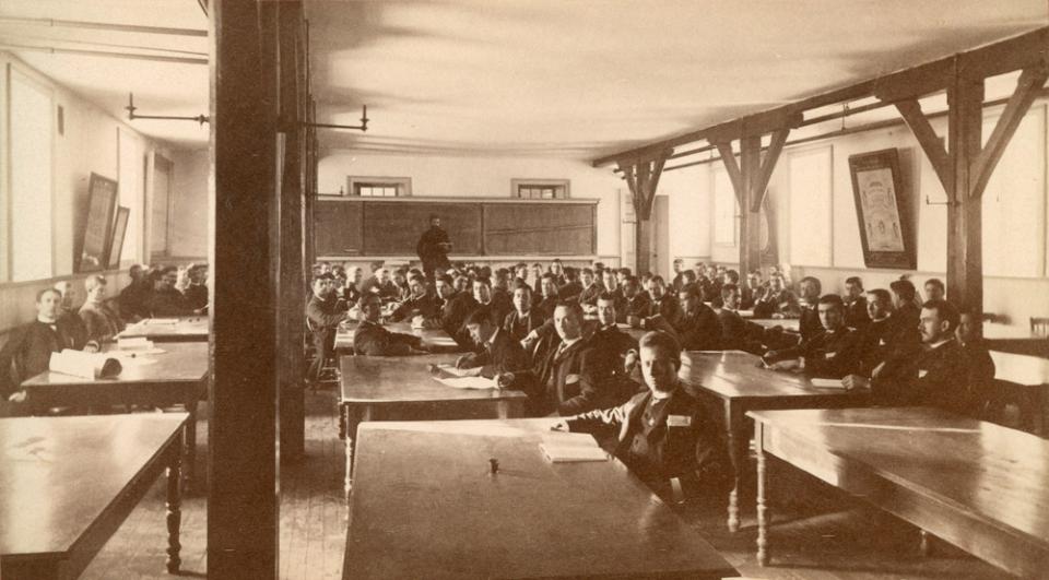 Class of students in the Main building.
