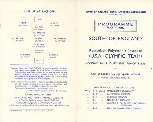 Programme – RPI USA and South of England. August 2, 1948 (pgs.1&4).