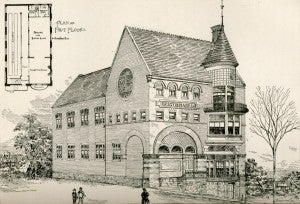 Rendering of the Gymnasium, The Transit, 1886