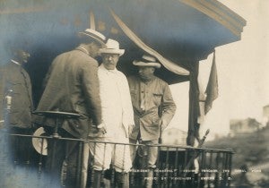 President Roosevelt in Panama with John Stevens, Theodore Shonts, and William Gorgas 1905.
