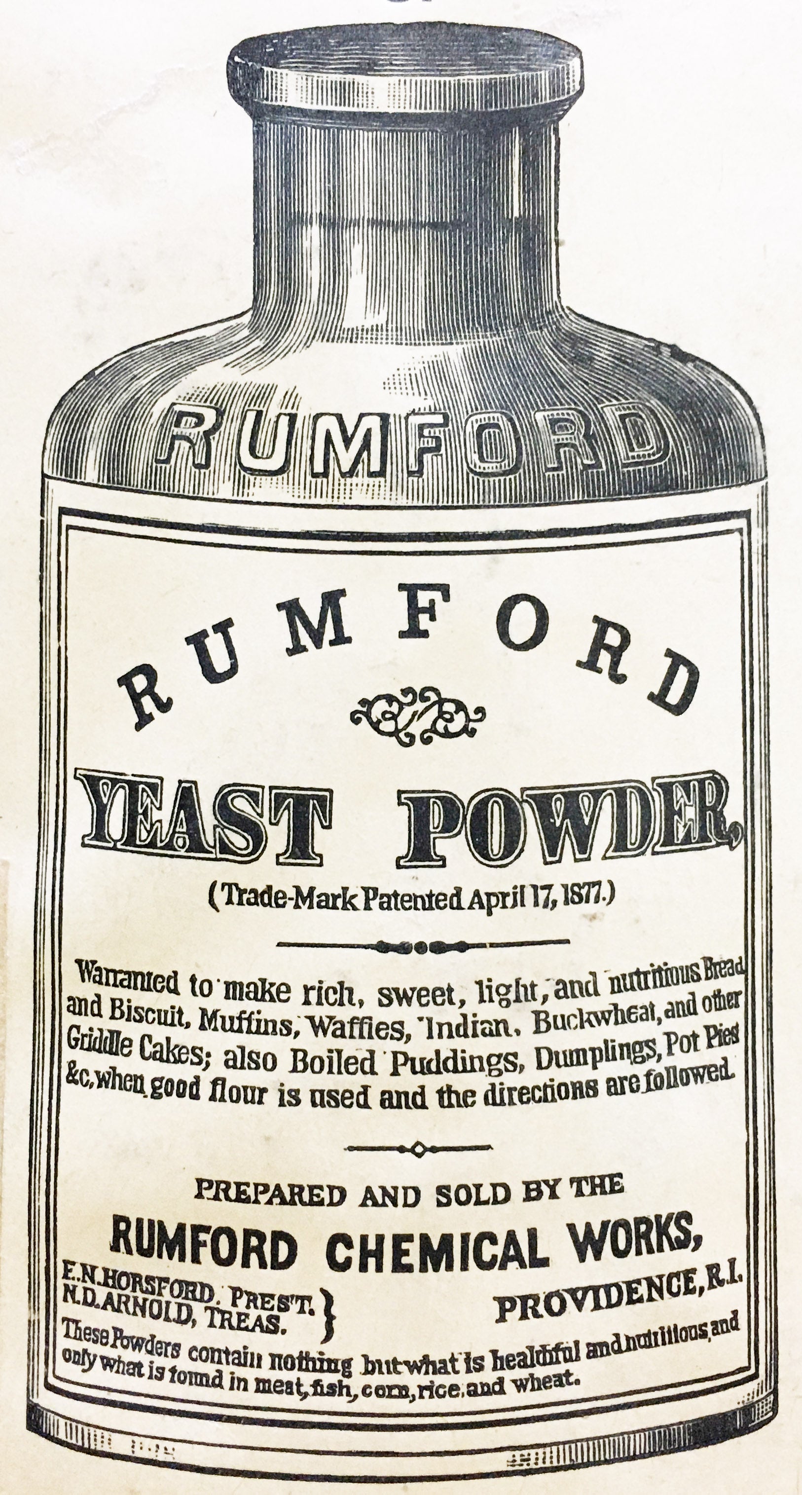 Horsford's Rumford Yeast Powder