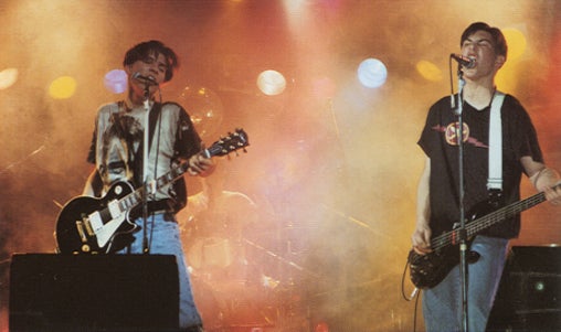 Battle of the Bands contestants performing in the Union's McNeil Room.