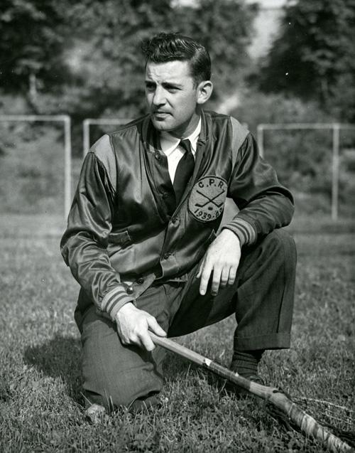 Rensselaer lacrosse coach Ned Harkness, 1948.
