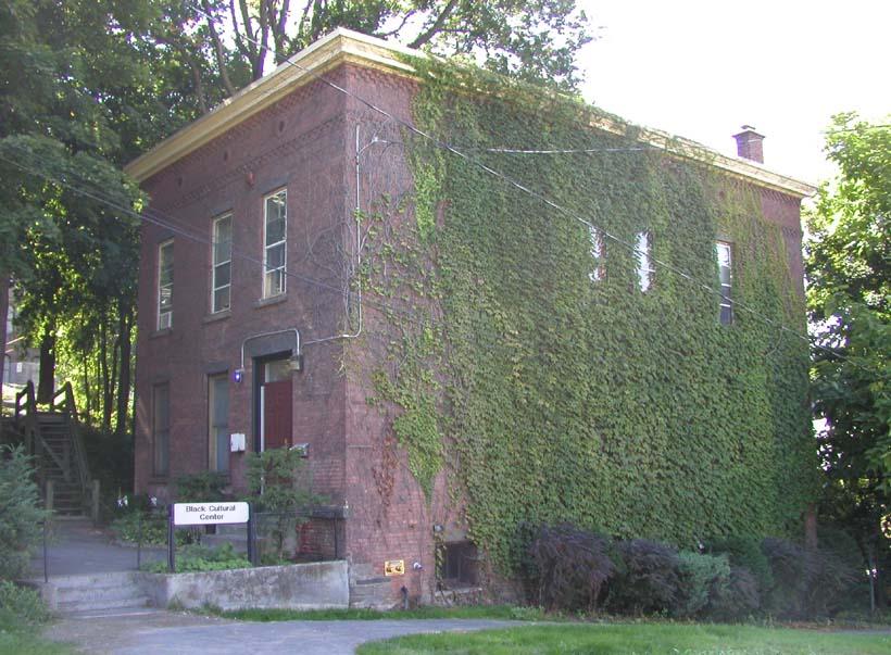 Exterior view of teh Black Cultural Center located along Ninth Street (northeast elevation, date unknown)