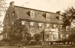 Exterior view of original Rensselaer Student Club House (north-northwest elevation, circa early 1900s)