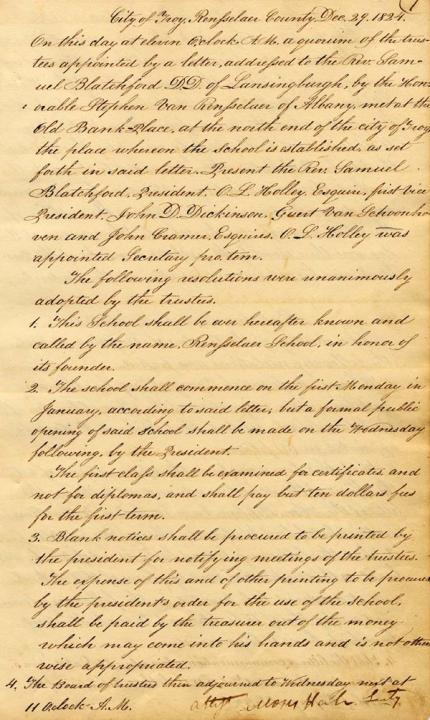 Board of Trustees Minutes, Dec. 29, 1824, pg 1