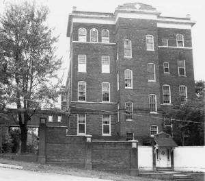 Exterior view of the J Building, as seen from People's Avenue (north elevation, date unknown)