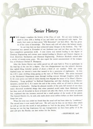 Title page of a chapter describing the history of the class of 1916.