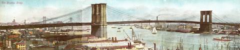 Vintage postcard of Brooklyn Bridge