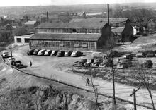 Aerial view of the Blaw-Knox facility, looking northwest as viewed from above Sage Avenue (circa late 1940s)