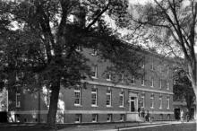 Exterior view of the then-new Rensselaer Union Club House (northeast elevation, date unknown)