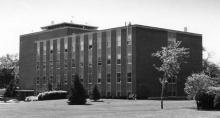 Exterior view of the Jonsson-Rowland Science Center (northeast elevation, date unknown)