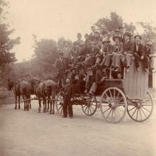 Images of men working all summer to survey for the railroad