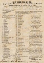 Mathematics Synopsis Circular, 1834