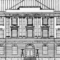 Drawing of Russel Sage labs